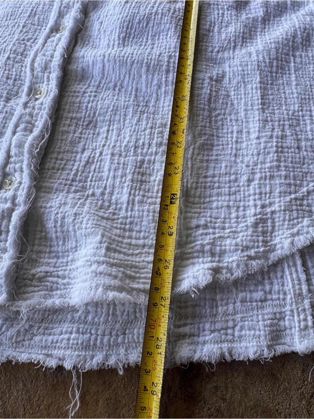 Aerie Daybreak Coverup Shirt Small Petite White Gauze Cotton Button Front Boho - Picture 16 of 16